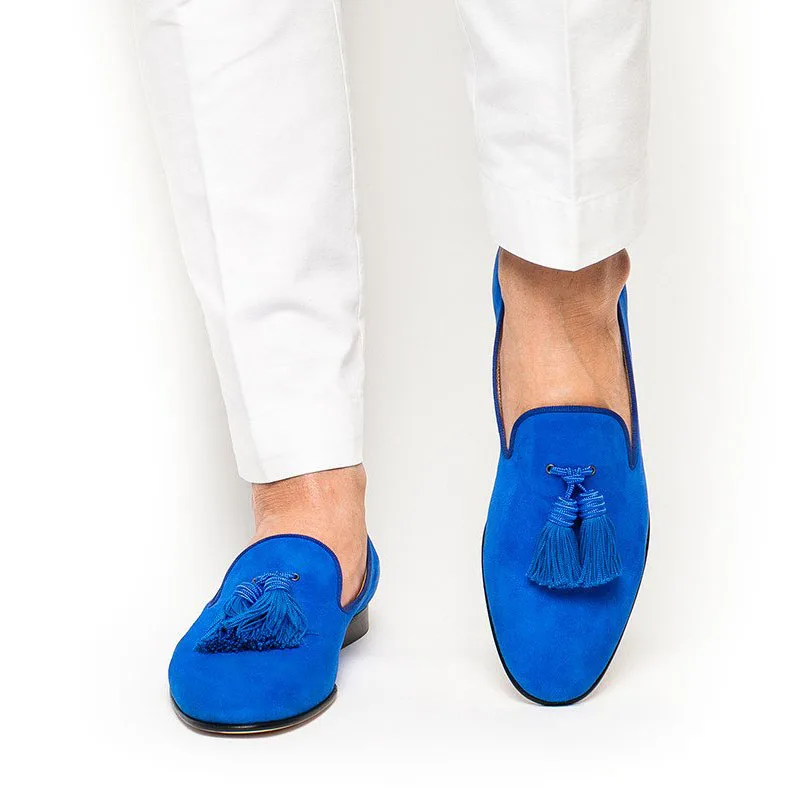 Royal Blue Suede Men Shoes Tassel Loafers Slip On Smoking Flats Men's Statement Shoes
Royal Blue Suede Men Shoes Tassel Loafers Slip On Smoking Flats Men's Statement Shoes