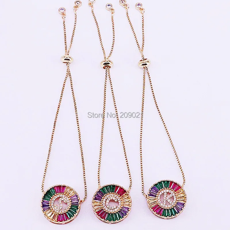 8Pcs NEW Design Fashion Micro Pave Rainbow Crystal Zirconia 26 Letters Bracelets Charm For Women
8Pcs NEW Design Fashion Micro Pave Rainbow Crystal Zirconia 26 Letters Bracelets Charm For Women