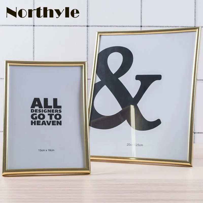 Gold theme simple photo frame plastic for 5x7in and 8x10in picture gold home decoration christmas gift|photo frame|simple frameplastic |