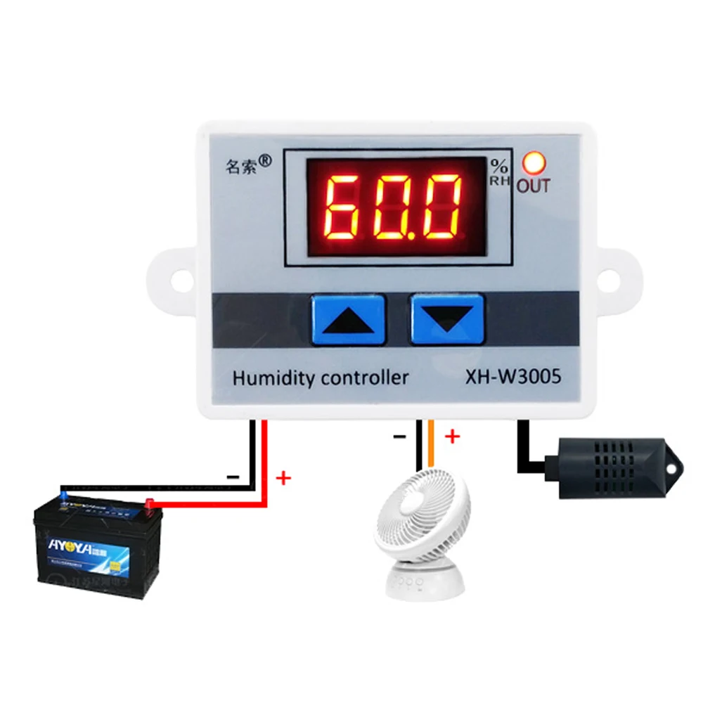 XH-W3005 Multifunctional Practical High Precision Digital Humidity Controller Hygrometer Switch 0~99% RH Hygrostat with Sensor
XH-W3005 Multifunctional Practical High Precision Digital Humidity Controller Hygrometer Switch 0~99% RH Hygrostat with Sensor