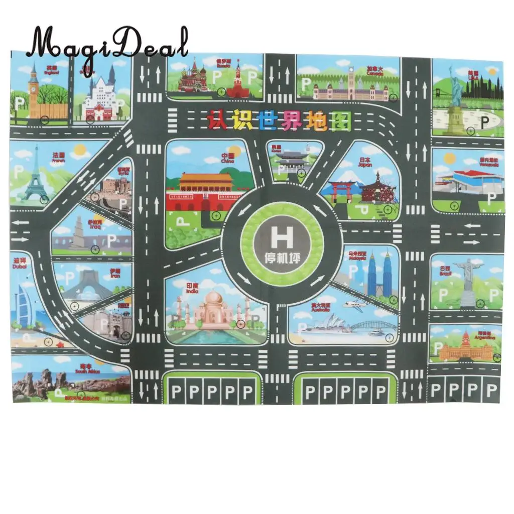 World Map Road Traffic System Playmat Activity Play Mat Carpet Educational Toy for Playing Cars & Train Track Playroom Fun
World Map Road Traffic System Playmat Activity Play Mat Carpet Educational Toy for Playing Cars & Train Track Playroom Fun