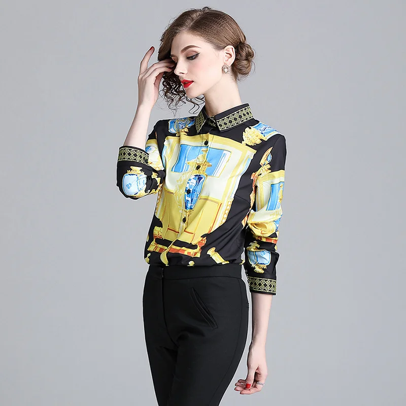 Willstage 2018 Autumn Women printed shirts Elegant Long Sleeve Blouse Pattern Geometirc Shirt Office ladies Work wear Spring
Willstage 2018 Autumn Women printed shirts Elegant Long Sleeve Blouse Pattern Geometirc Shirt Office ladies Work wear Spring