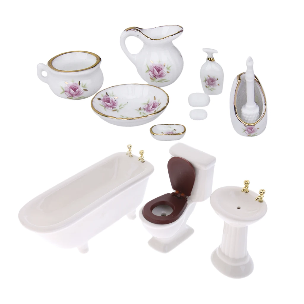 1/12 Dollhouse Miniature Furniture 11 Pieces Kit Bathroom Kit Ceramic Closestool Bathtub Sink Container Set Birthday Gift
1/12 Dollhouse Miniature Furniture 11 Pieces Kit Bathroom Kit Ceramic Closestool Bathtub Sink Container Set Birthday Gift