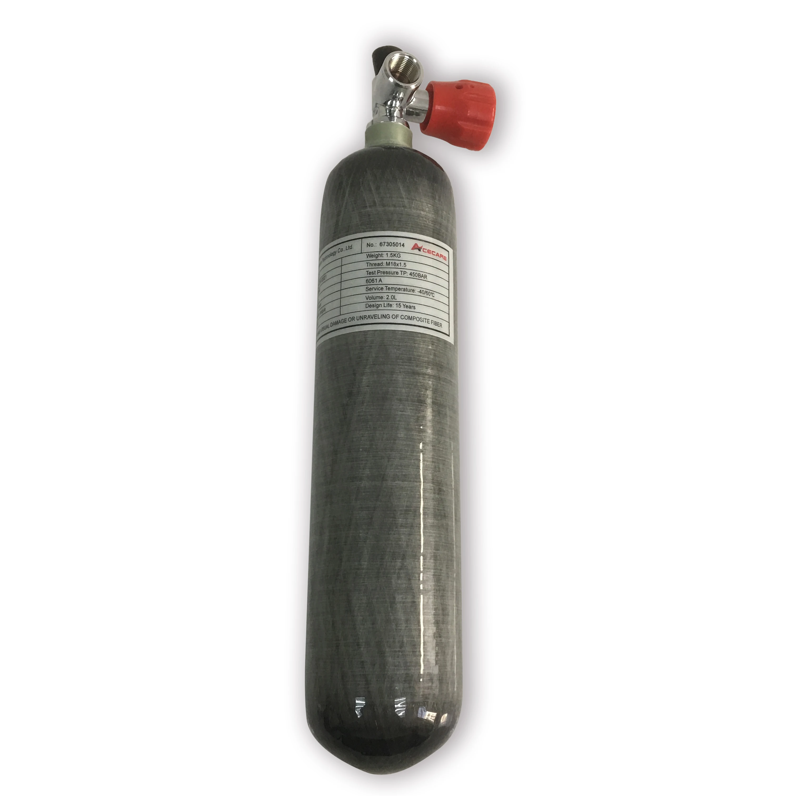 AC1217201 2L 30Mpa 4500PSI Пейнтбол бак из углеродного волокна для пейнтбола мини дайвинг