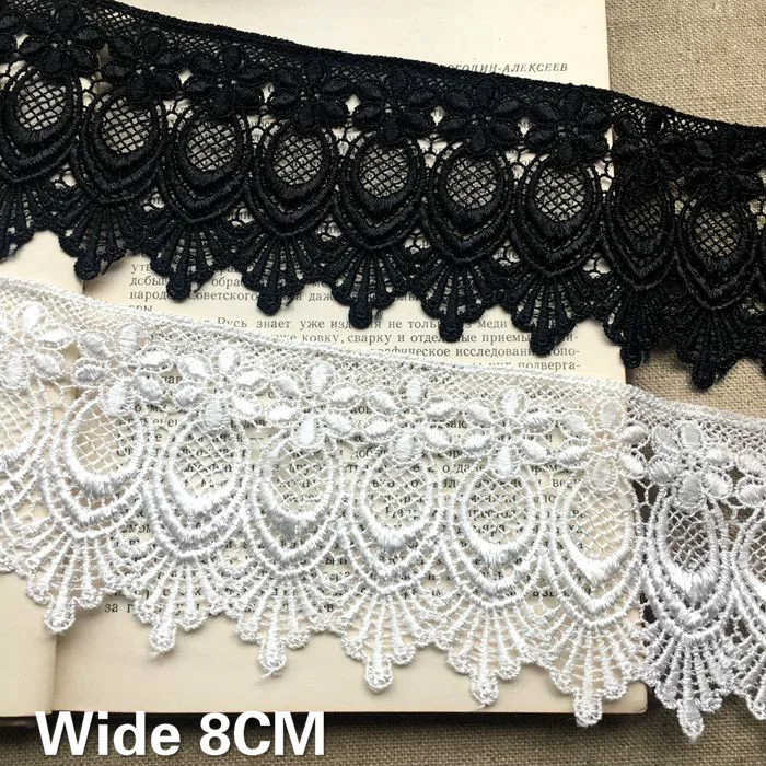 Luxury White Black Palace Flowers Water Soluble 3D Lace Fabric Embroidery Ribbon Edge Trim For Garment Dress Curtains DIY Sewing
Luxury White Black Palace Flowers Water Soluble 3D Lace Fabric Embroidery Ribbon Edge Trim For Garment Dress Curtains DIY Sewing