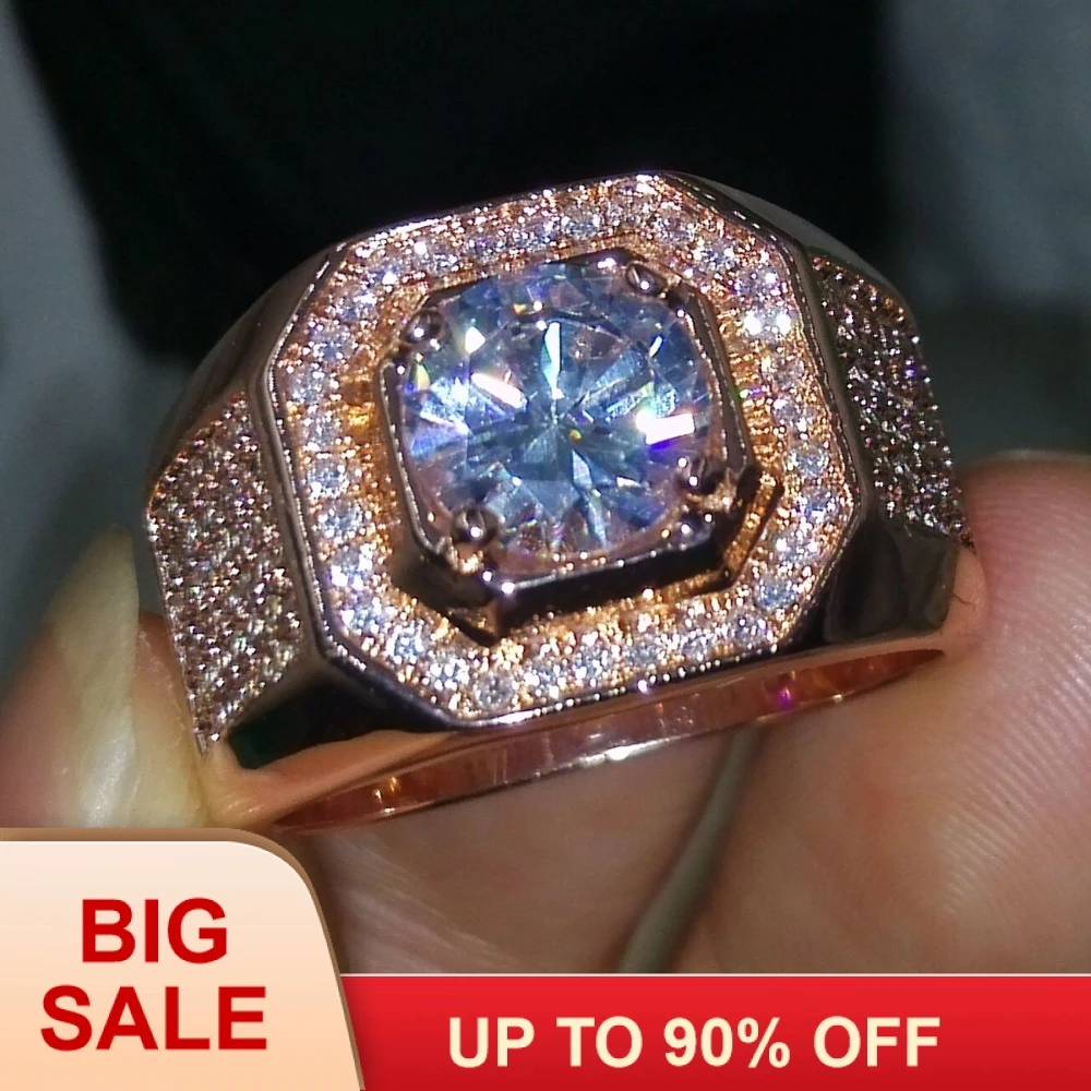 Модные украшения Solitaire человек кольцо 3Ct Cz 5A камень циркон розового цвета: золотистый, серебристый цвет обручальное кольцо для мужчин 
Модные украшения Solitaire человек кольцо 3Ct Cz 5A камень циркон розового цвета: золотистый, серебристый цвет обручальное кольцо для мужчин