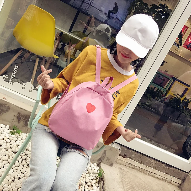 Женский рюкзак с принтом Сердце Любви Harajuku милые мягкие розовые рюкзаки для