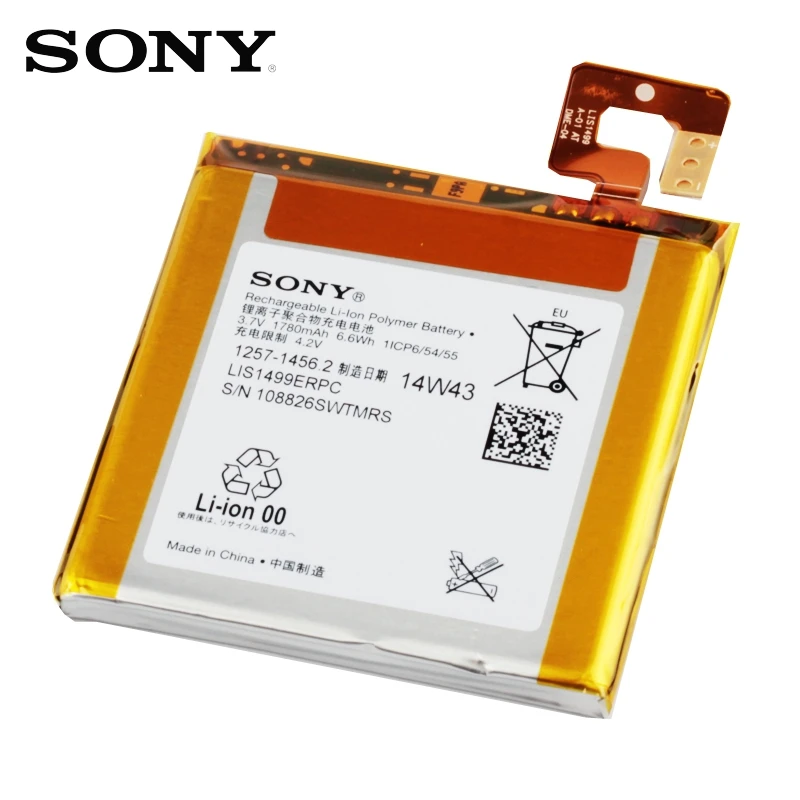 Оригинальный аккумулятор SONY для LT30 LT30p Xperia T TL LIS1499ERPC 1780 мАч Подлинная запасная