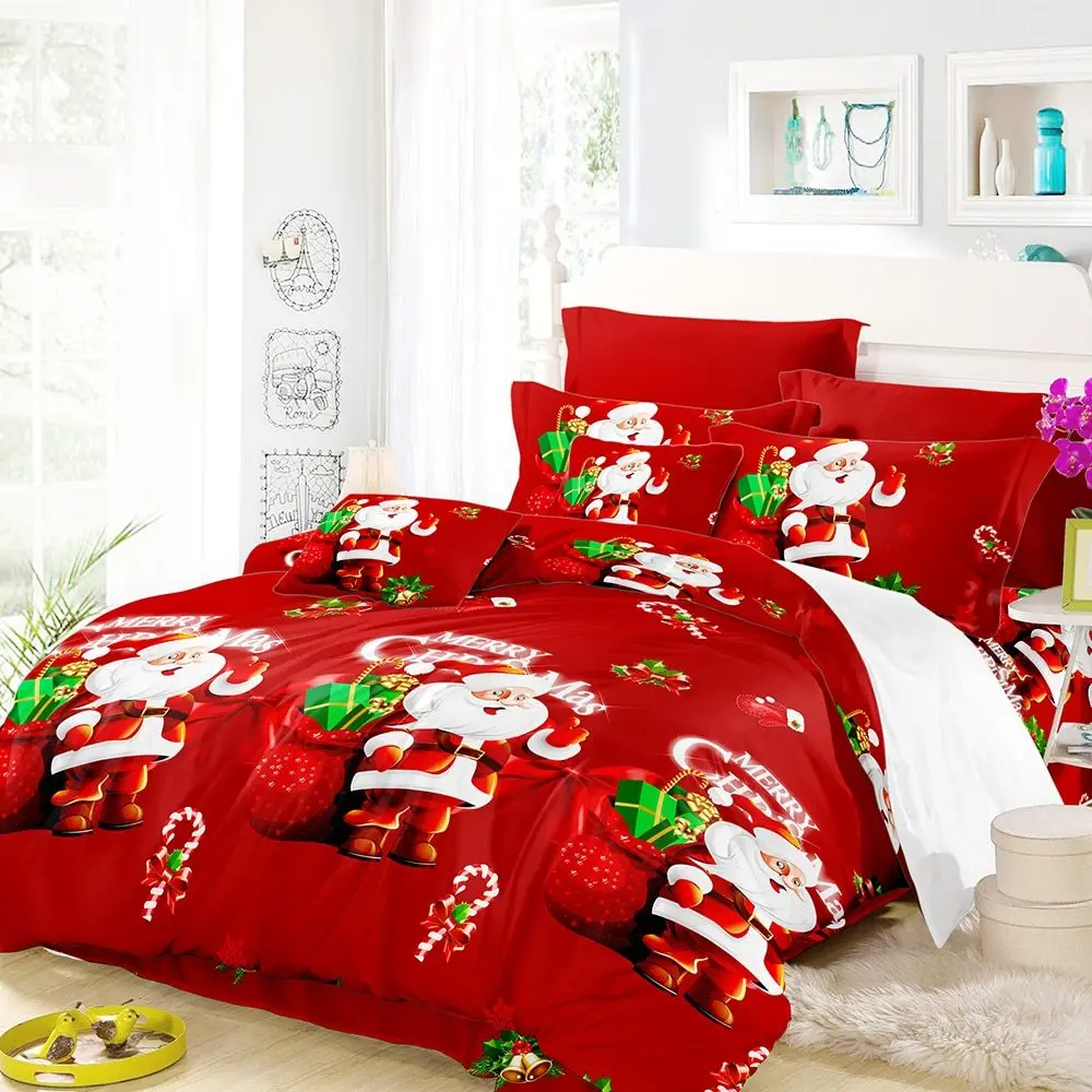 Christmas Santa Bedding Set Polyester 3D Printed Duvet Cover + 2pcs Pillowcases + Bed Sheet Set Bedroom Christmas Decorations
Christmas Santa Bedding Set Polyester 3D Printed Duvet Cover + 2pcs Pillowcases + Bed Sheet Set Bedroom Christmas Decorations