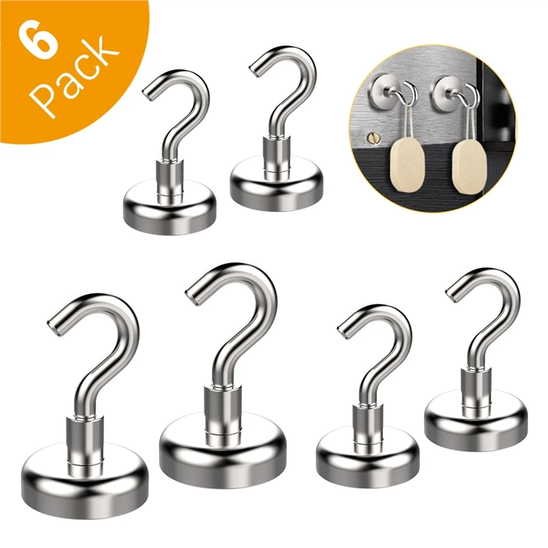 6pc Magnetic Hooks Suction Strongest Heavy Neodymium Hanger Bearing up to 22 9 5.5kg for Kitchenware Bathroom Utensils Gardening
6pc Magnetic Hooks Suction Strongest Heavy Neodymium Hanger Bearing up to 22 9 5.5kg for Kitchenware Bathroom Utensils Gardening