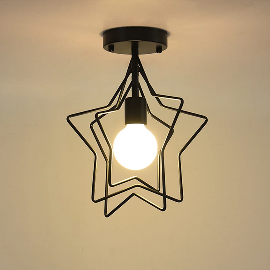 Retro Pentagram Iron Ceiling Light Creative Circle E27 Black/gold Industrial Wind Ceiling Lamp For Restaurant Coffee Shop Bar
Retro Pentagram Iron Ceiling Light Creative Circle E27 Black/gold Industrial Wind Ceiling Lamp For Restaurant Coffee Shop Bar