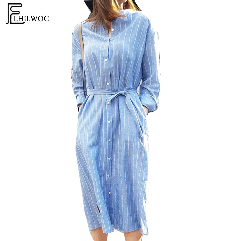 2019 Casual Dresses New Hot Sales Women Fashion Long Sleeve Temperament Lady Blue Stripe Button Long Boyfriend Shirt Dress
2019 Casual Dresses New Hot Sales Women Fashion Long Sleeve Temperament Lady Blue Stripe Button Long Boyfriend Shirt Dress