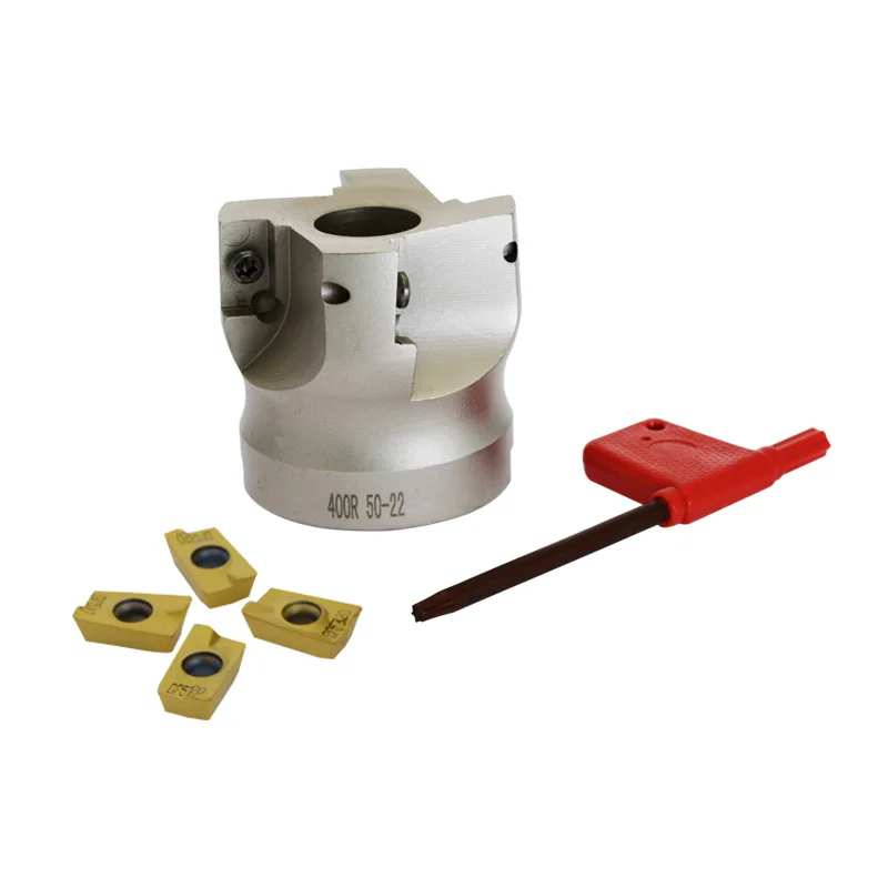 BAP400R 50 22 4T правый угол плеча лица мельница резак, 4 шт. вставки установлены на резак
BAP400R 50 22 4T правый угол плеча лица мельница резак, 4 шт. вставки установлены на резак