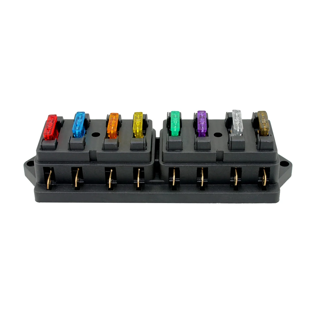 8 Way Fuse Box Holder Block with Standard Fuses for Car Truck Boat Vehicle 12V/24V/32V | Автомобили и мотоциклы