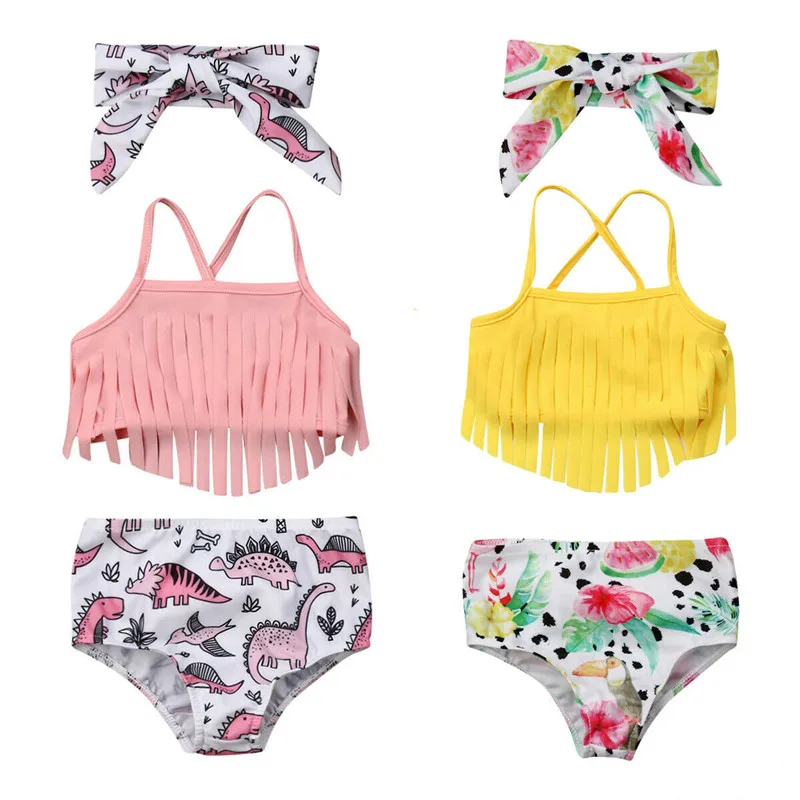 Baby Girls Bikini Set Halter Tassel Tops Dinosaur Printed Shorts Swimwear Infant Baby Girl Beach Swimming Outfits Three-Piece
Baby Girls Bikini Set Halter Tassel Tops Dinosaur Printed Shorts Swimwear Infant Baby Girl Beach Swimming Outfits Three-Piece