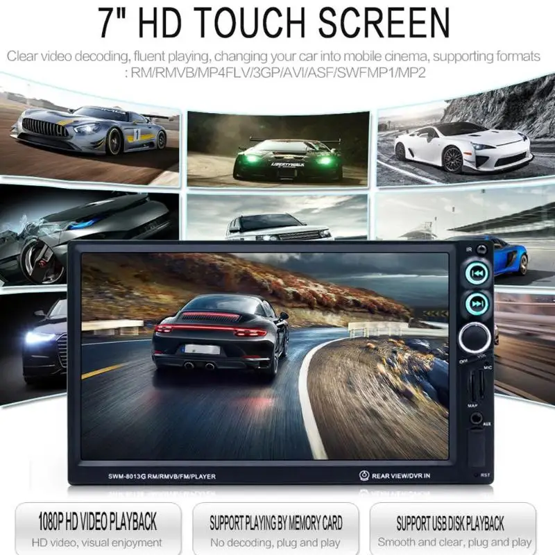 7 Inch Car Stereo MP5 Player Bluetooth FM Radio USB AUX Head Unit with Reversing Camera
7 Inch Car Stereo MP5 Player Bluetooth FM Radio USB AUX Head Unit with Reversing Camera