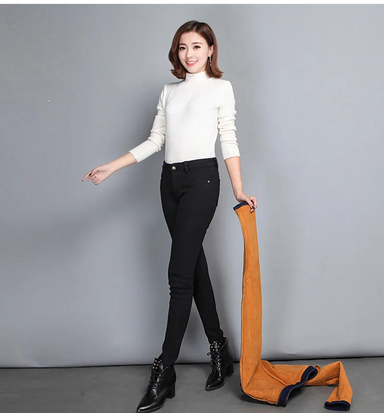 Women Casual Blue Black Skinny Jeans Winter Velvet Slim Warm High Waist Jeans Woman Stretch Pencil Denim Pants Plus Size
Women Casual Blue Black Skinny Jeans Winter Velvet Slim Warm High Waist Jeans Woman Stretch Pencil Denim Pants Plus Size
