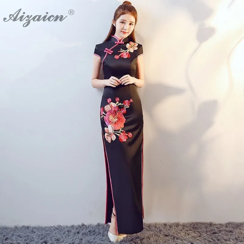 Orientale Vintage Gown Black Slim Cheongsam Daily Dress Women Traditional Chinese Clothing Qi Pao Fashion Long Evening Dresses
Orientale Vintage Gown Black Slim Cheongsam Daily Dress Women Traditional Chinese Clothing Qi Pao Fashion Long Evening Dresses