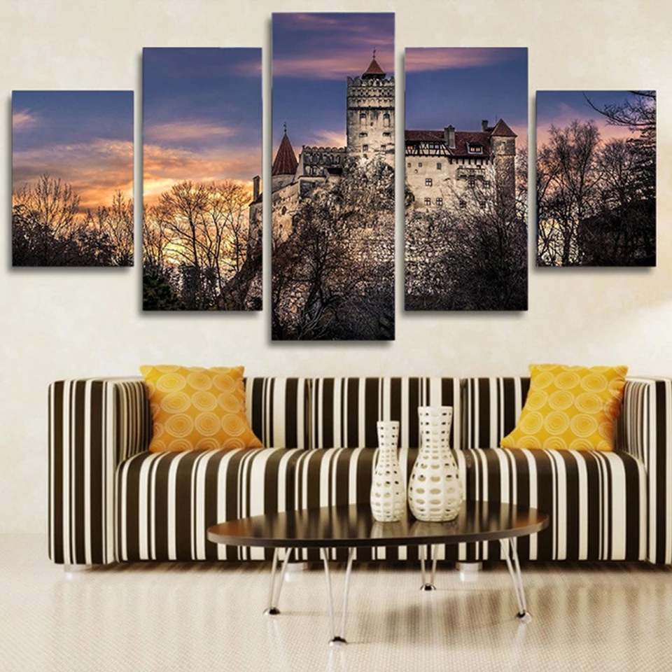 Modern Home Wall Art Decor Frame Modular Pictures 5 Pieces Bran Castle Romania Landscape HD Print Painting On Canvas Living Room
Modern Home Wall Art Decor Frame Modular Pictures 5 Pieces Bran Castle Romania Landscape HD Print Painting On Canvas Living Room