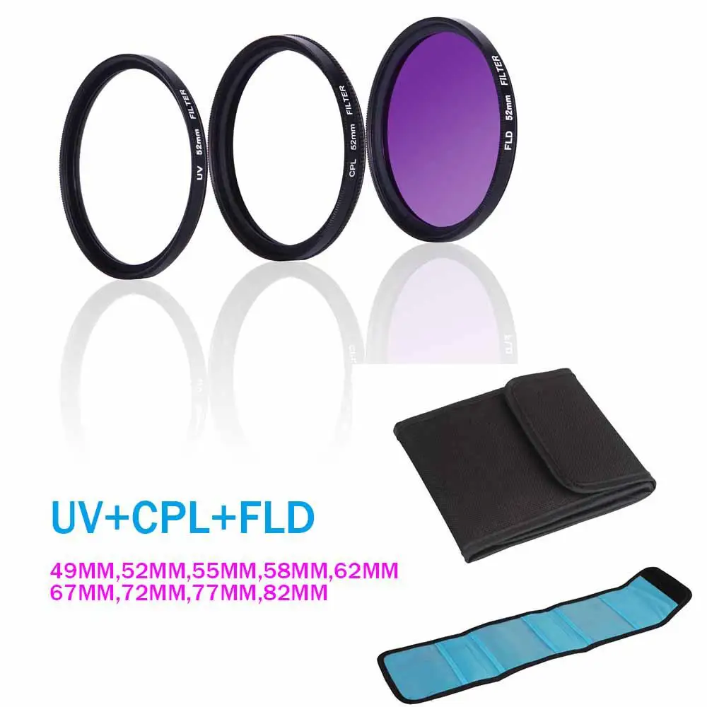 Фильтр EastVita UV + CPL FLD супертонкий набор фильтров для зеркальной камеры зеркальный