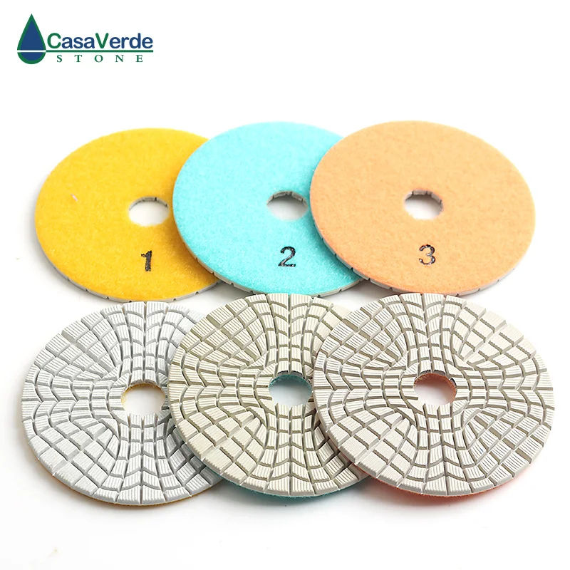 DC TW3PP02 D100mm Гибкие Влажные 3 шаг колодки для полировки камня|stone pads|polishing pad 3wet polishing