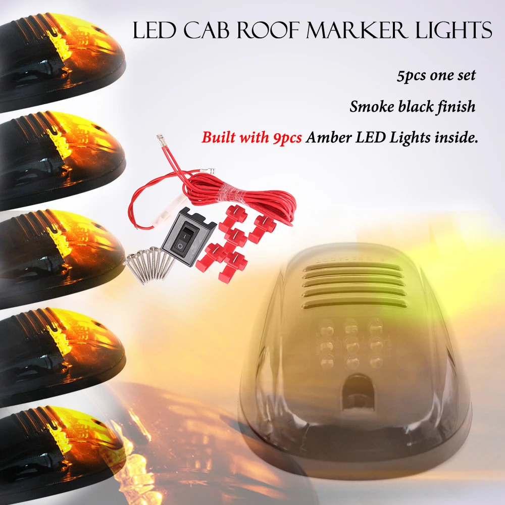 Off Road 4X4 9pcs LED Cab Roof Running Marker Lights 5PCS/Set Amber Lamp For Ford Jeep Pickup Truck SUV ATV Quad
Off Road 4X4 9pcs LED Cab Roof Running Marker Lights 5PCS/Set Amber Lamp For Ford Jeep Pickup Truck SUV ATV Quad