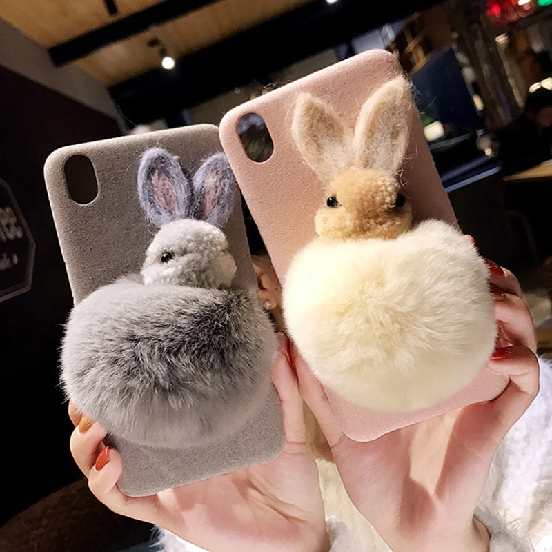 Pishingbest креативный милый мультфильм Плюшевый Кролик Силиконовый чехол для iphone X с