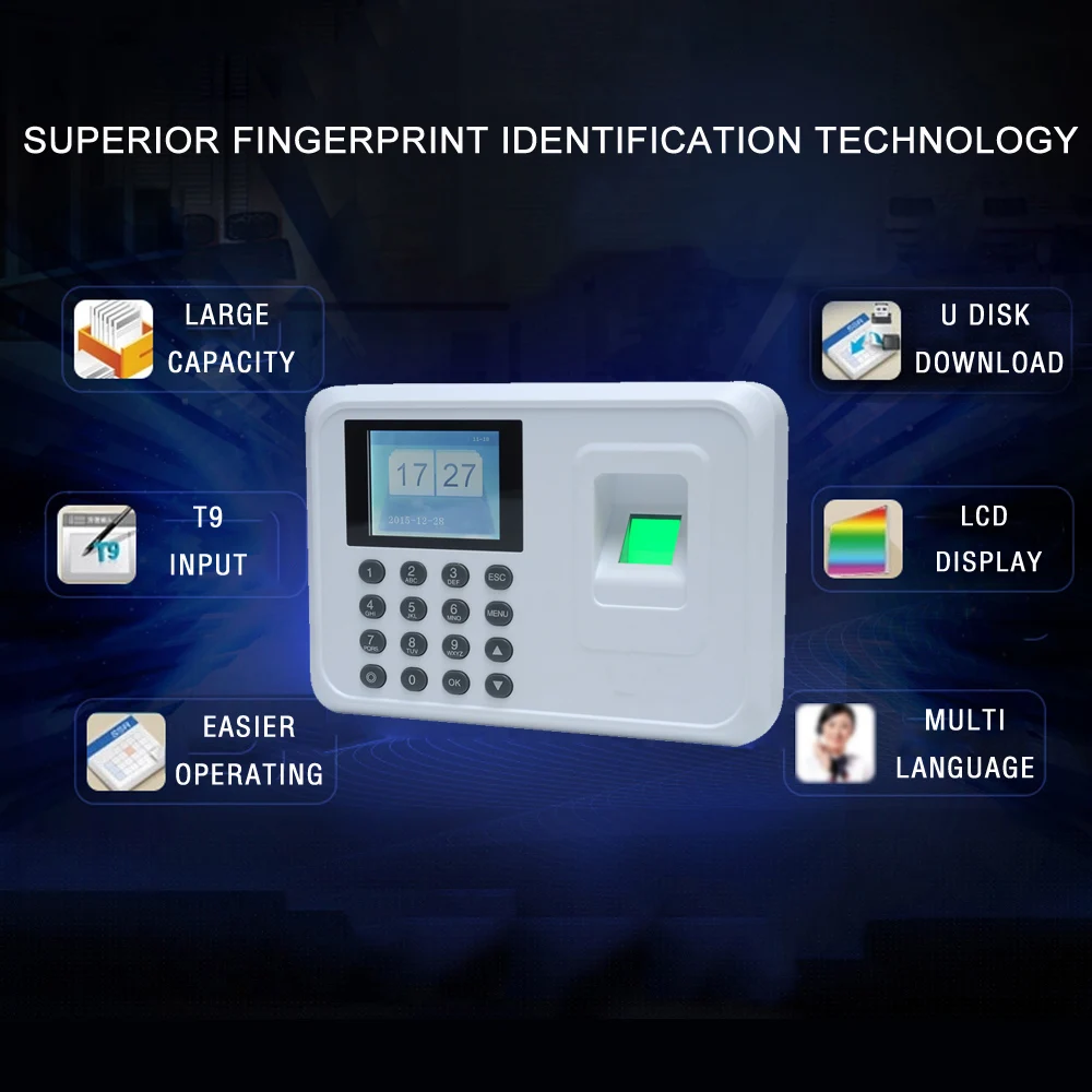 Умная биометрическая машина для отпечатков пальцев с паролем регистратор