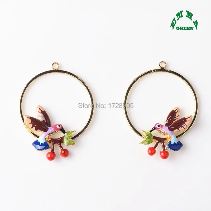 Round Circle with Bird Multicolor Drop Oil Enamel Charm 10pcs Alloy Jewelry Making Pendant DIY fit Earring Fashion Accessories
Round Circle with Bird Multicolor Drop Oil Enamel Charm 10pcs Alloy Jewelry Making Pendant DIY fit Earring Fashion Accessories