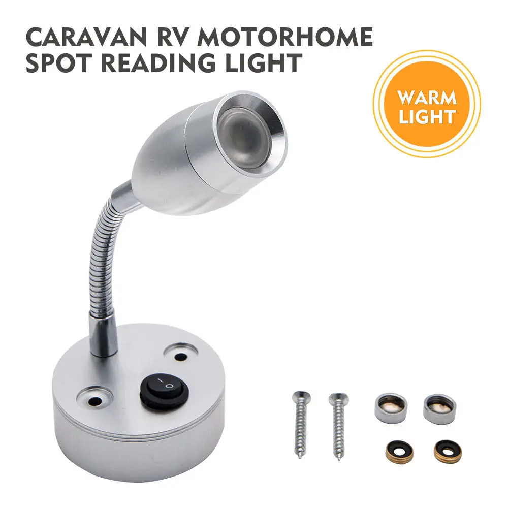 12V 3W 6000K LED Spot Reading Light Switch ON/OFF Camper Van Caravan Boat Interior Warm Light
12V 3W 6000K LED Spot Reading Light Switch ON/OFF Camper Van Caravan Boat Interior Warm Light