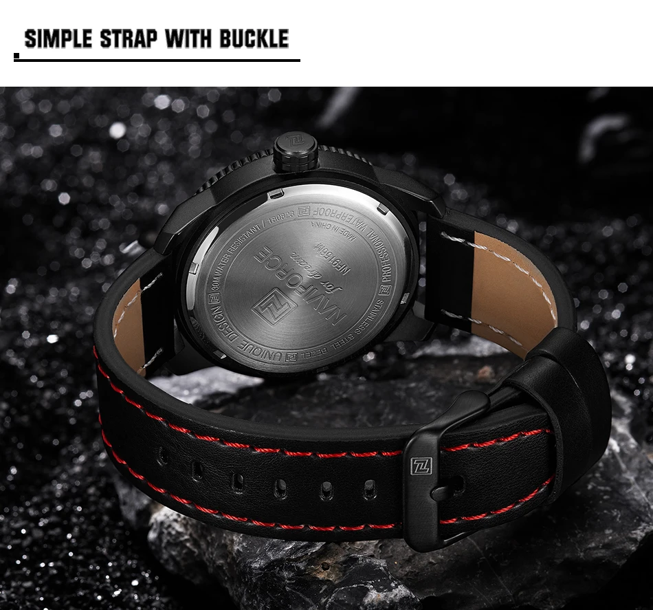 NAVIFORCE Luxury Brand Fashion Sports Watches Military Quartz Men's Wrist Watch Leather Band Waterproof Clock Relogio Masculino
NAVIFORCE Luxury Brand Fashion Sports Watches Military Quartz Men's Wrist Watch Leather Band Waterproof Clock Relogio Masculino