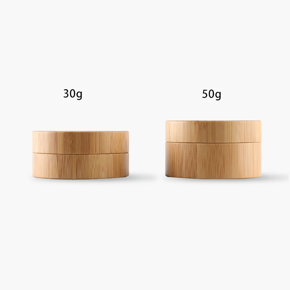 Wholesale empty refillable bottle 30g cosmetics jar makeup cream storage pot container round bamboo bottle portable
Wholesale empty refillable bottle 30g cosmetics jar makeup cream storage pot container round bamboo bottle portable