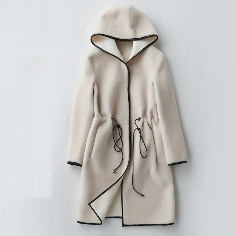 high quality Winter Women Woolen Coat Jacket Sheep cut cashmere Fur Long Hooded Coats Fashion Top Female wool overcoat parka 101
high quality Winter Women Woolen Coat Jacket Sheep cut cashmere Fur Long Hooded Coats Fashion Top Female wool overcoat parka 101