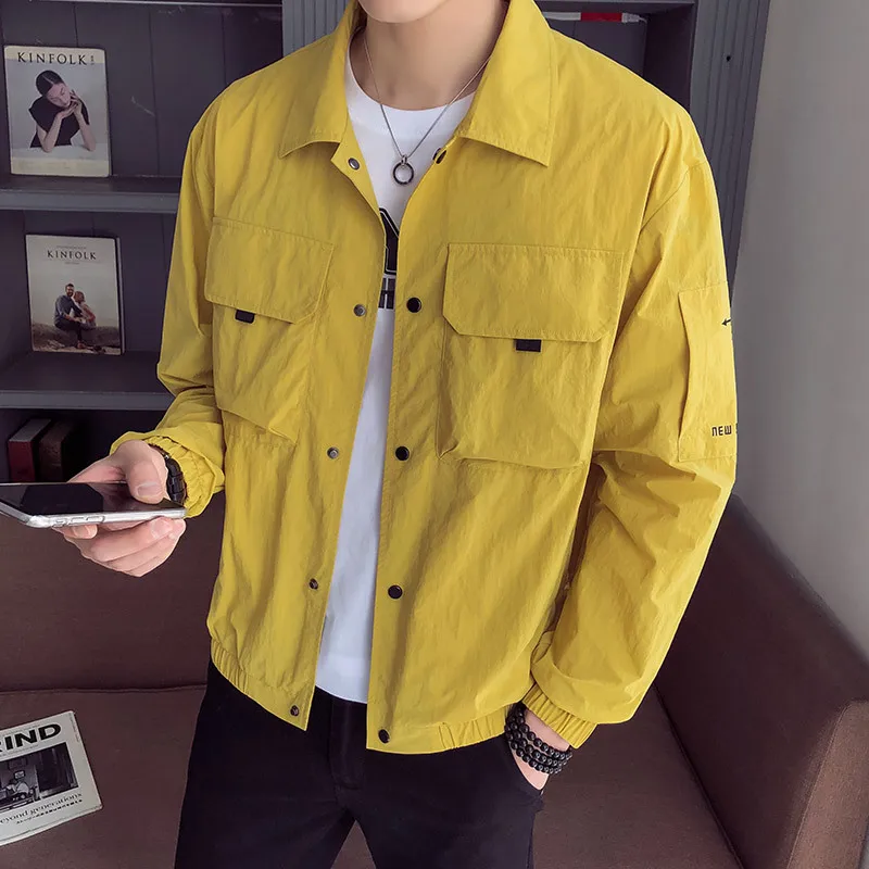 New Fashion Male Thin Section Will Pocket Jacket Loose Coat Sunscreen Clothes windbreaker streetwear Yellow Free shipping
New Fashion Male Thin Section Will Pocket Jacket Loose Coat Sunscreen Clothes windbreaker streetwear Yellow Free shipping