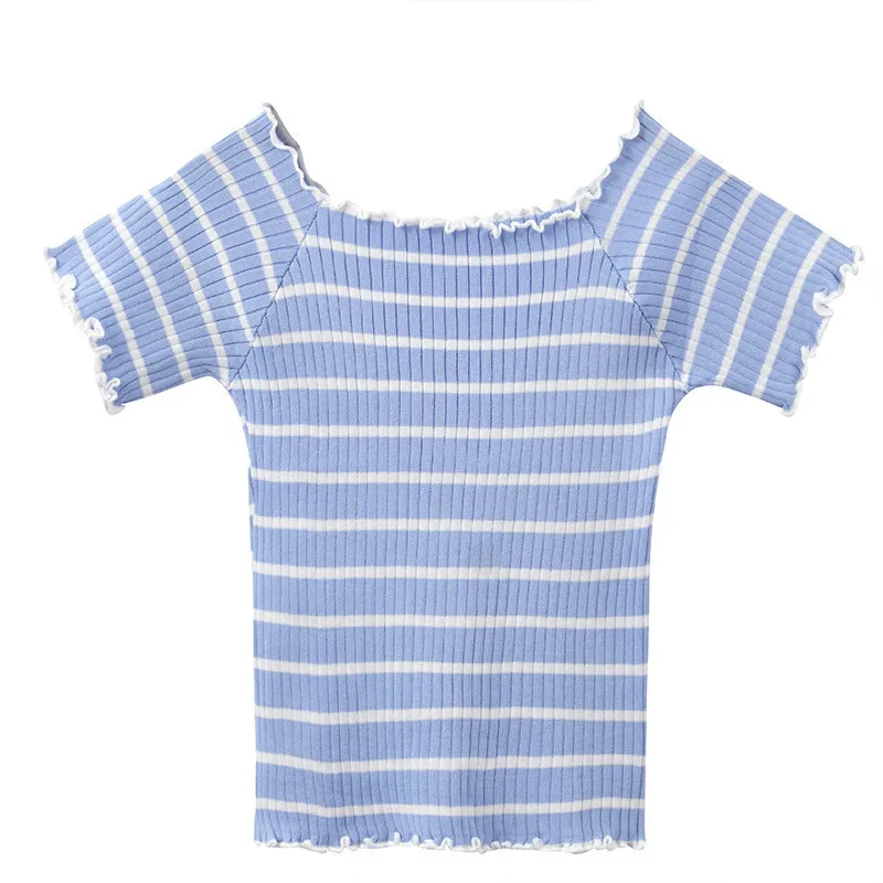 stripe square collar cropped T-shirt new female students short sleeve tshirts crop tops for woman 2019 summer
stripe square collar cropped T-shirt new female students short sleeve tshirts crop tops for woman 2019 summer