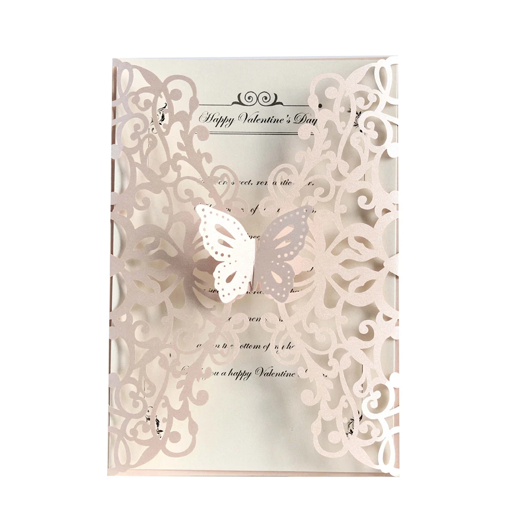 10pcs Laser Cut Wedding Card Invitations Cards Butterfly Hollow Flora For Engagement Invites
10pcs Laser Cut Wedding Card Invitations Cards Butterfly Hollow Flora For Engagement Invites