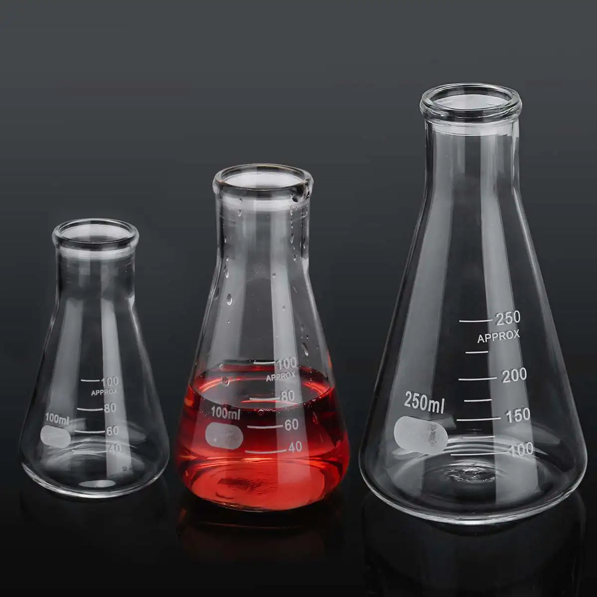 Колба Erlenmeyer из боросиликатного стекла коническая треугольная фляга 50 мл 100 250 1 шт.
