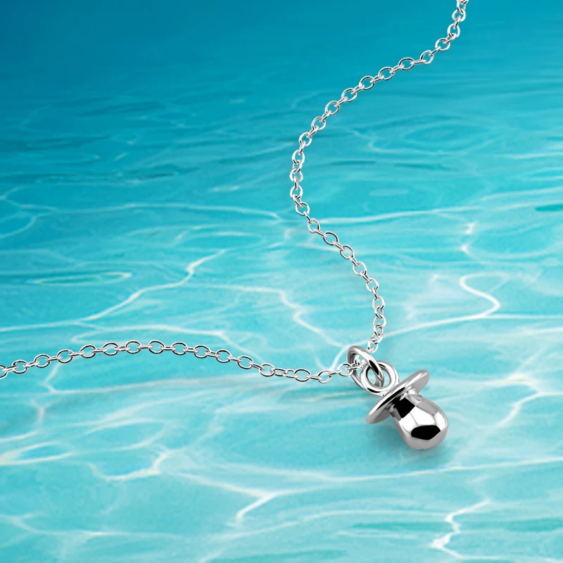 Fashion Tiny Dainty Delicate Pacifier Pendant Real 925 Sterling Silver Necklace Woman Girl Gift
Fashion Tiny Dainty Delicate Pacifier Pendant Real 925 Sterling Silver Necklace Woman Girl Gift