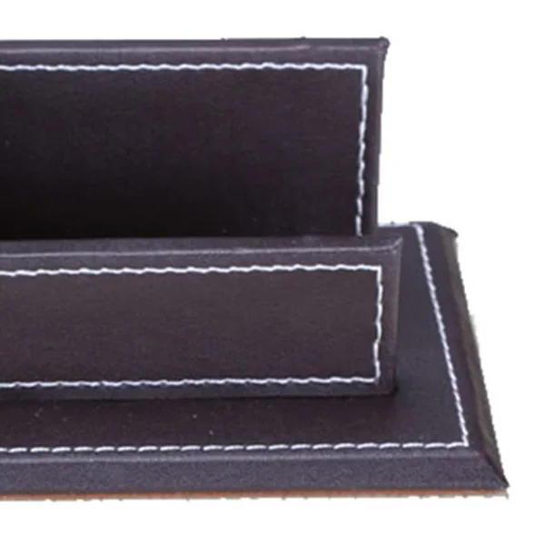 PPYY NEW -Pu Leather Pen Pencil Stand Marker Storage Box Organizer Case & Business Card Display Holders Office Suppl | Канцтовары для