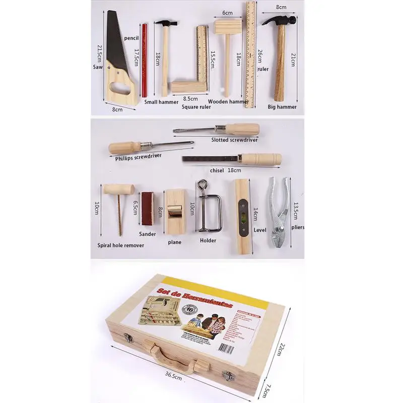 Children's Repair Toy Disassembly Multi-Functional Woodworking Box Wooden Child-Sized Tools Set Children's Education Toy
Children's Repair Toy Disassembly Multi-Functional Woodworking Box Wooden Child-Sized Tools Set Children's Education Toy