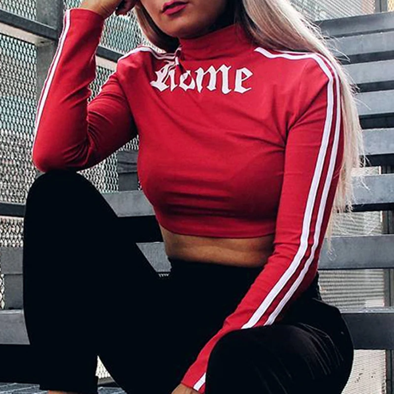 Women Turtleneck Sexy Red Crop Tops Romeo Letter Printed Long Sleeve 2018 Autumn Tumblr Punk Cropped Sweatshirt Hoodies
Women Turtleneck Sexy Red Crop Tops Romeo Letter Printed Long Sleeve 2018 Autumn Tumblr Punk Cropped Sweatshirt Hoodies