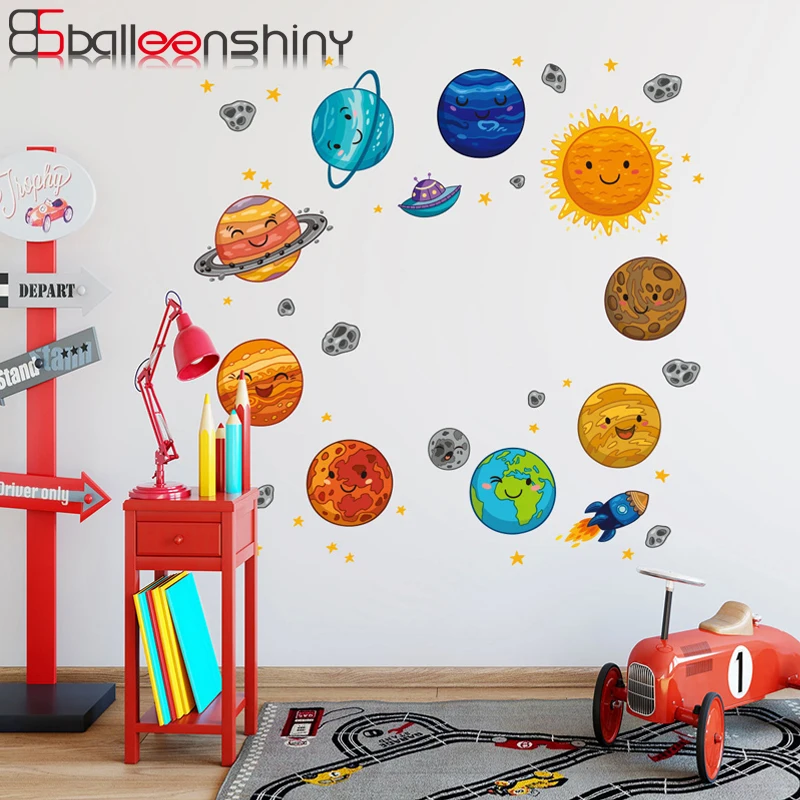 BalleenShiny PVC Cartoon Space Planet Wallpaper for Kids Room Solar System Earth Children Nursery Mural Decals Background Decor
BalleenShiny PVC Cartoon Space Planet Wallpaper for Kids Room Solar System Earth Children Nursery Mural Decals Background Decor