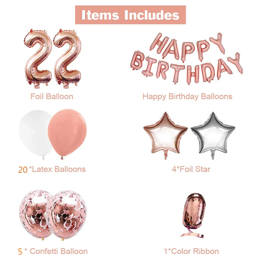 33PCs Rose Gold Number 18 30 40 50 60 Balloons Happy Birthday Balloon Banner Adult 30th Birthday Party Decoration Confetti Balon
33PCs Rose Gold Number 18 30 40 50 60 Balloons Happy Birthday Balloon Banner Adult 30th Birthday Party Decoration Confetti Balon
