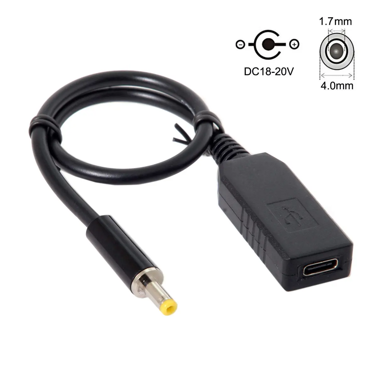 Chenyang Type C USB 3.1 USB-C to DC 20V 4.0 1.7mm Power Plug PD Emulator Trigger Charge Cable for Lap top Black
Chenyang Type C USB 3.1 USB-C to DC 20V 4.0 1.7mm Power Plug PD Emulator Trigger Charge Cable for Lap top Black