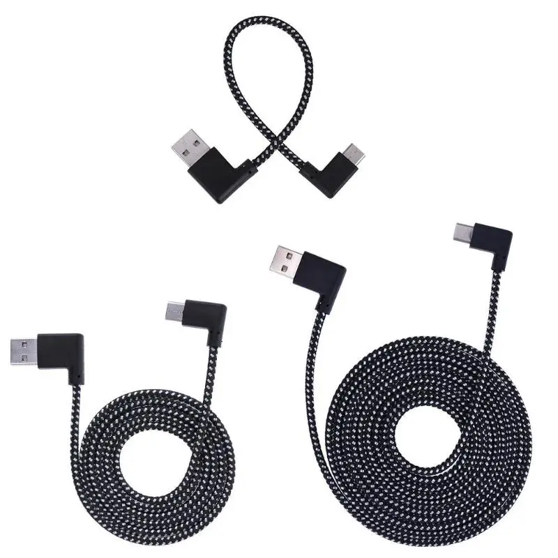 

0,2/1/2m L образный разъем Тип USB-c кабель для зарядки с поворотом на 90 градусов USB кабель с нейлоновой оплеткой типа C для синхронизации данных ка...
