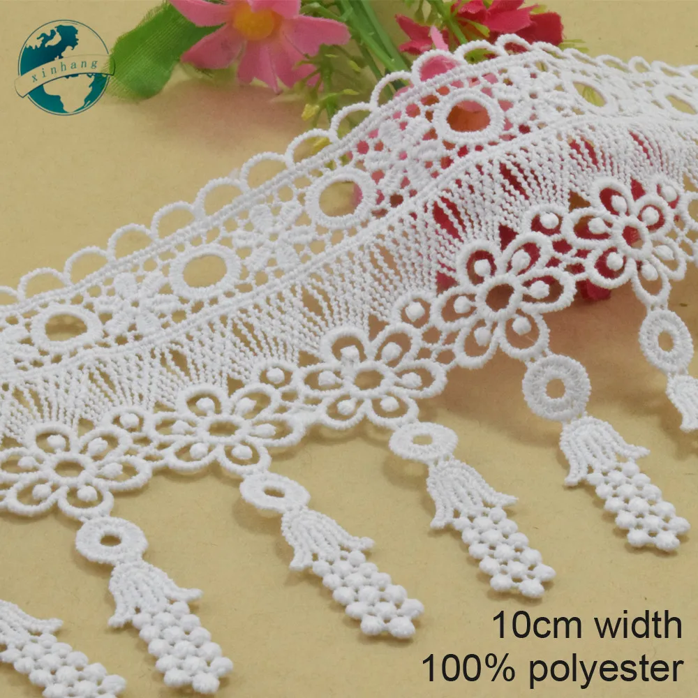 3yards 10cm white polyester embroidery lace french lace ribbon fabric guipure diy trims wedding lace sewing Accessories#3834
3yards 10cm white polyester embroidery lace french lace ribbon fabric guipure diy trims wedding lace sewing Accessories#3834