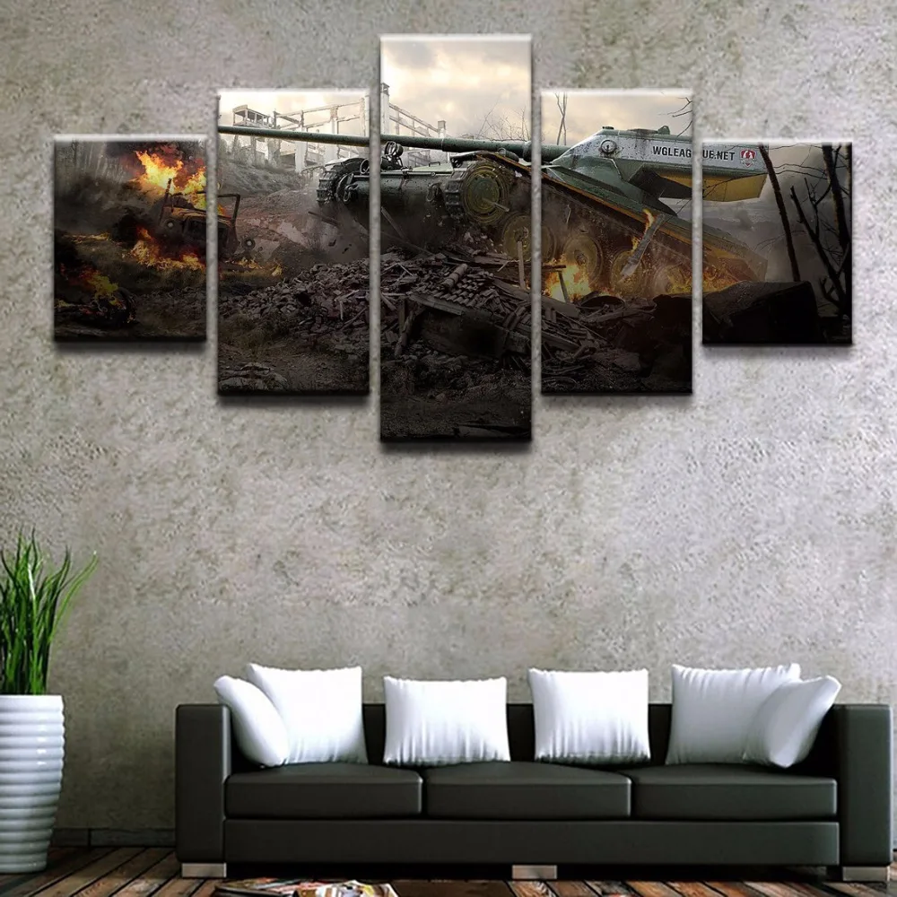 Modern Abstract Home Decor Canvas Art Printed Painting Framework 5 Panel War World Of Tanks Wall Pictures Printing On Canvas
Modern Abstract Home Decor Canvas Art Printed Painting Framework 5 Panel War World Of Tanks Wall Pictures Printing On Canvas