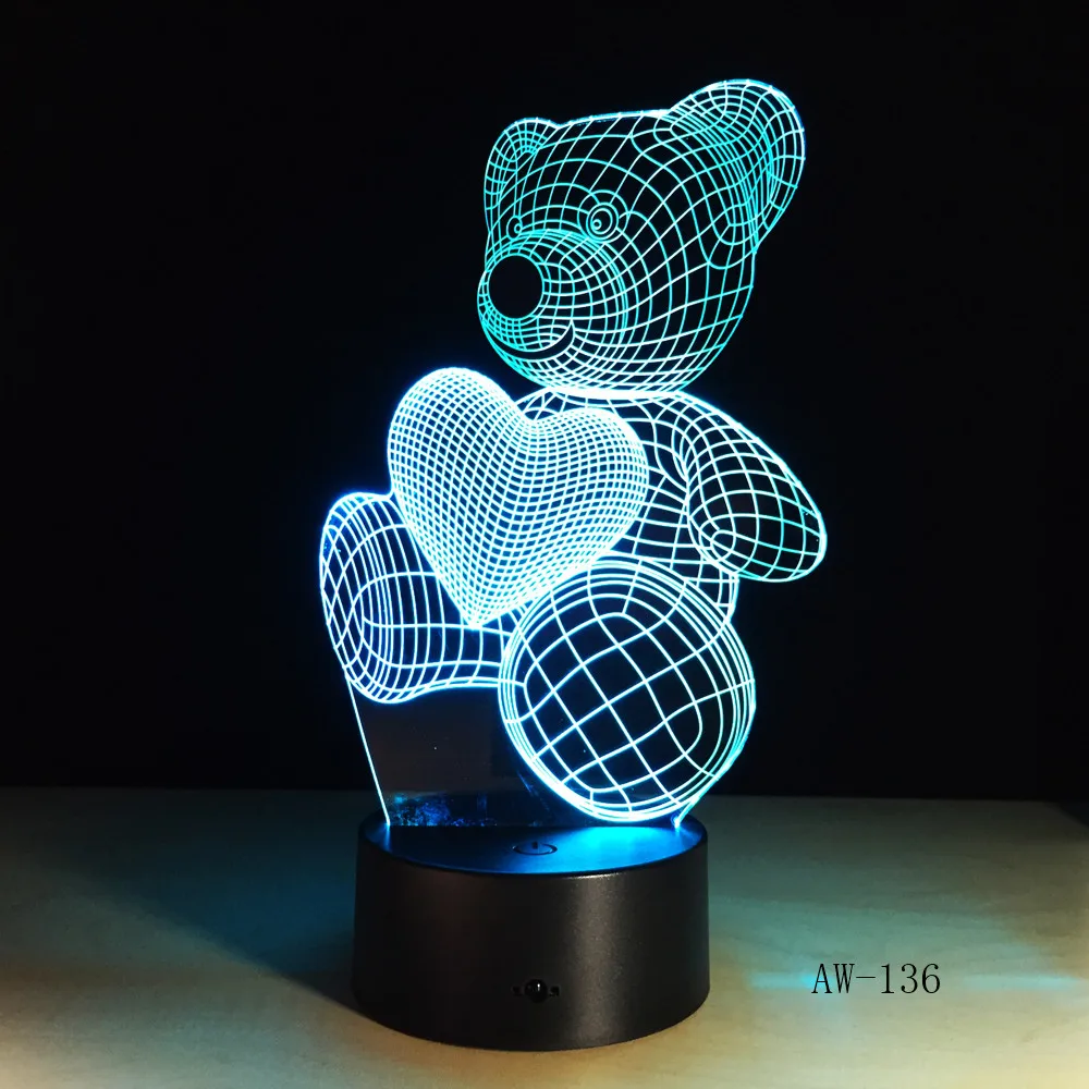 Милый детский подарок USB маленькое милое Сердце Медведь 3D светодиодный RGB ночсветильник атмосферная настольная лампа для девочек Декор детской спальни
Милый детский подарок USB маленькое милое Сердце Медведь 3D светодиодный RGB ночсветильник атмосферная настольная лампа для девочек Декор детской спальни