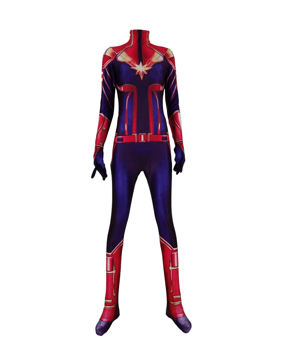 Movie Ms Captain Marvel Female Superhero Custom Made Captain Marvel Cosplay Halloween Costumes for Women Spandex Bodysuit
Movie Ms Captain Marvel Female Superhero Custom Made Captain Marvel Cosplay Halloween Costumes for Women Spandex Bodysuit