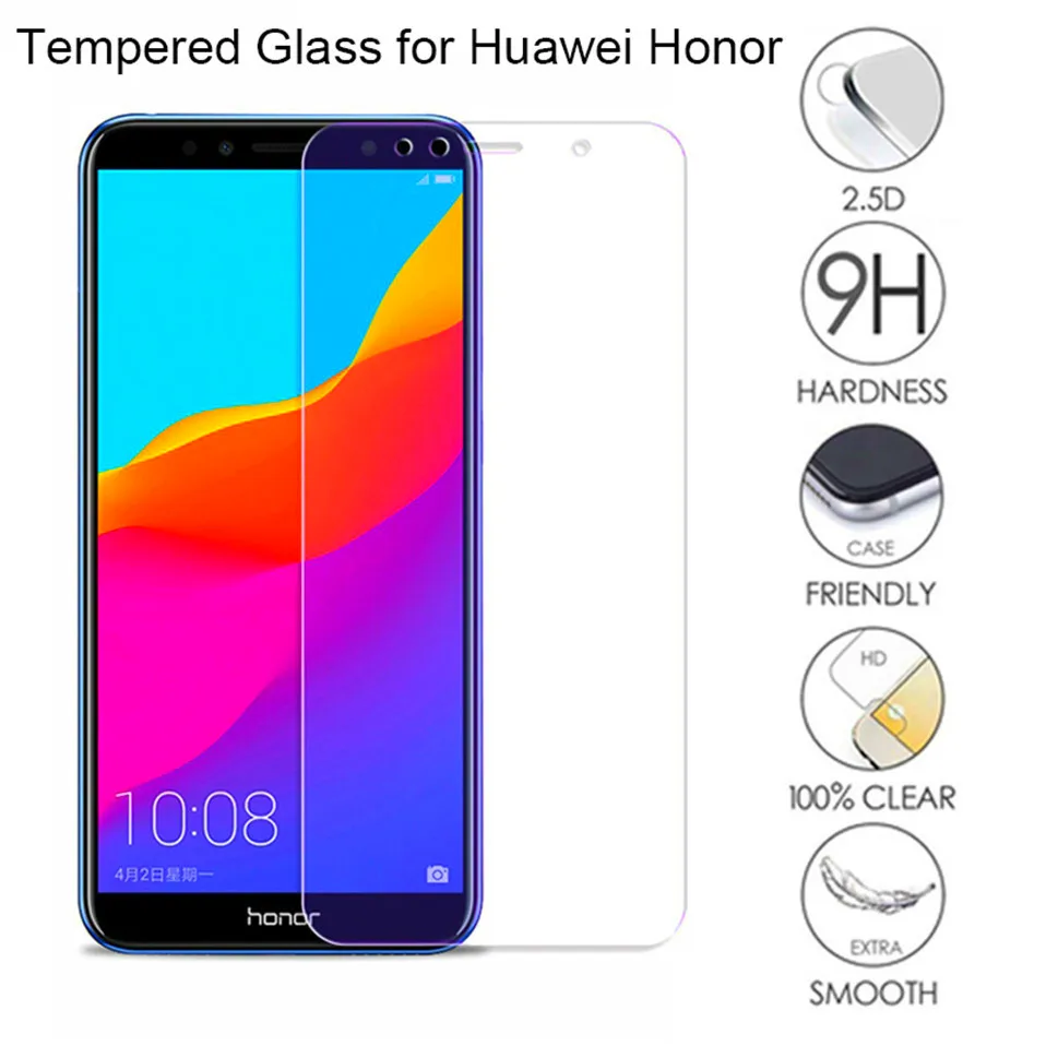 9H закаленное стекло для Huawei P smart 2019 Plus Honor 7A 7C Pro 8C защита экрана на Nova 4 3 3i Y6 Y7 Prime